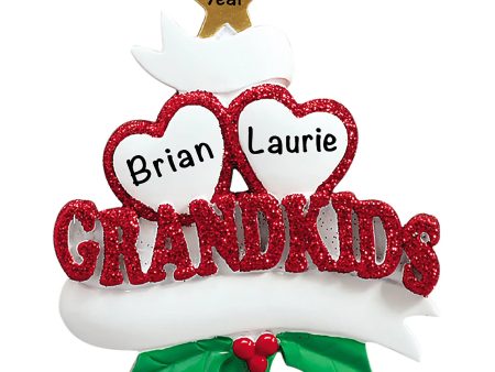 Grandkids Hearts Family of 2 Christmas Ornament Discount