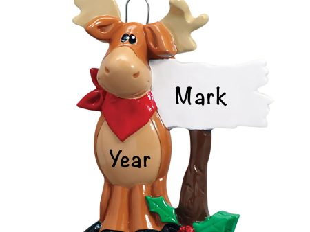 Moose with Sign Christmas Ornament Sale