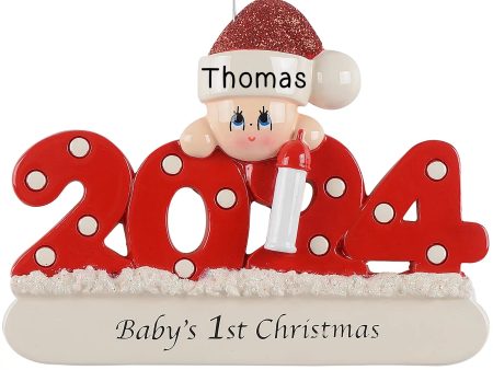 Baby s First Christmas Ornament 2024 - Red For Sale