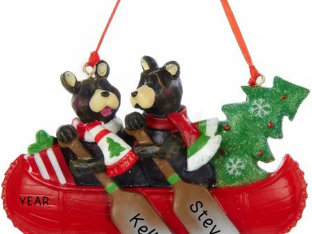 Bear Canoe Couple Christmas Ornament on Sale