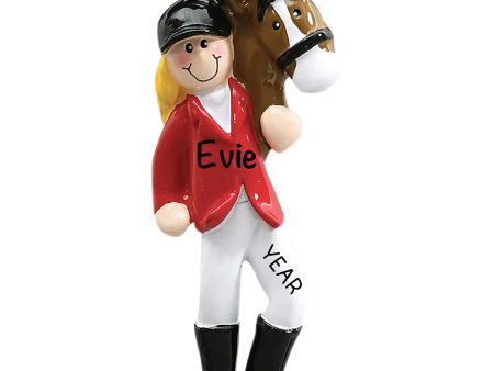 Horse Riding Girl Christmas Ornament - Blonde Cheap