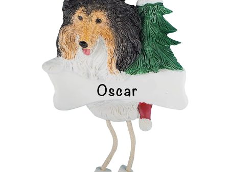 Collie Personalized Ornament With Dangling Legs For Cheap