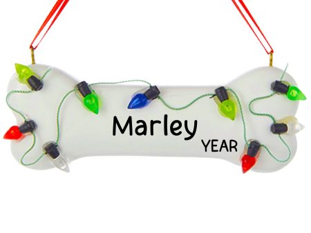 Christmas Lights Dog Bone Personalized Ornament Fashion