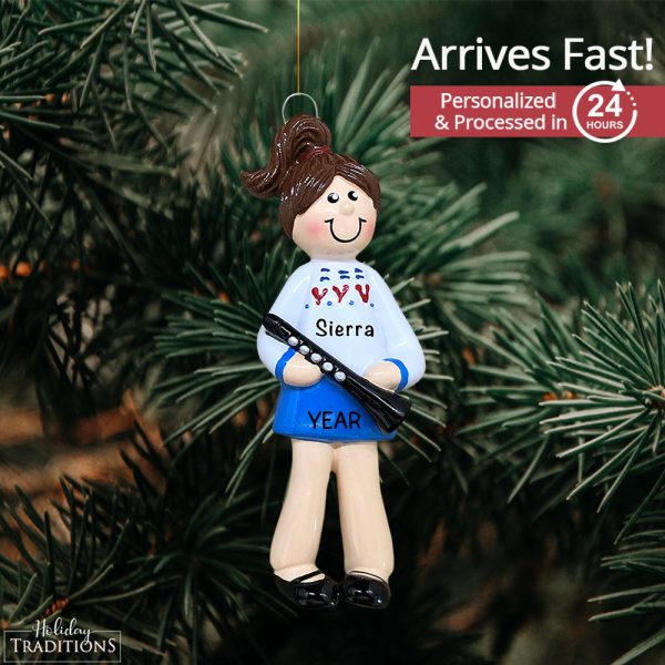 Clarinet Girl Christmas Ornament For Discount