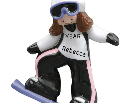 Snowboarding Girl Christmas Ornament on Sale