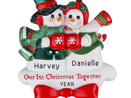 Snowman Couple Our 1st Christmas Together Ornament For Cheap