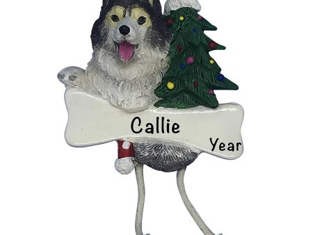 Siberian Husky Personalized Ornament With Dangling Legs For Discount