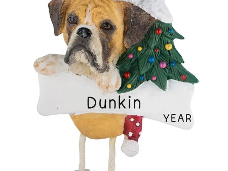 Boxer Fawn & Uncropped Personalized Ornament Fashion