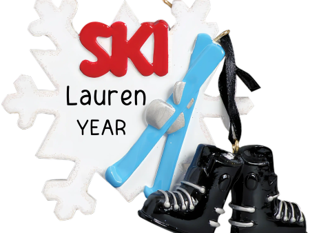 Ski Snowflake Christmas Ornament Supply