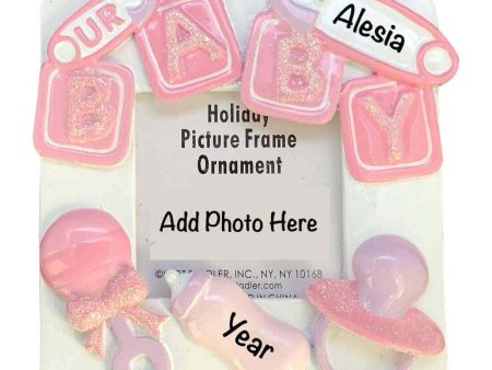 Pink Baby Photo Frame Personalized Ornament Sale