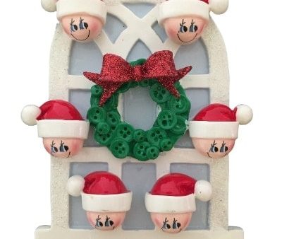 Christmas Window Family of 6 Christmas Ornament Hot on Sale