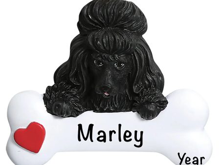 Black Poodle Dog Bone Christmas Ornament Online now