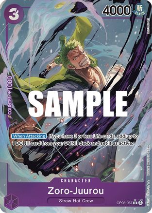 Zoro-Juurou (Alternate Art) (OP05-067) - Awakening of the New Era Foil [Rare] Discount