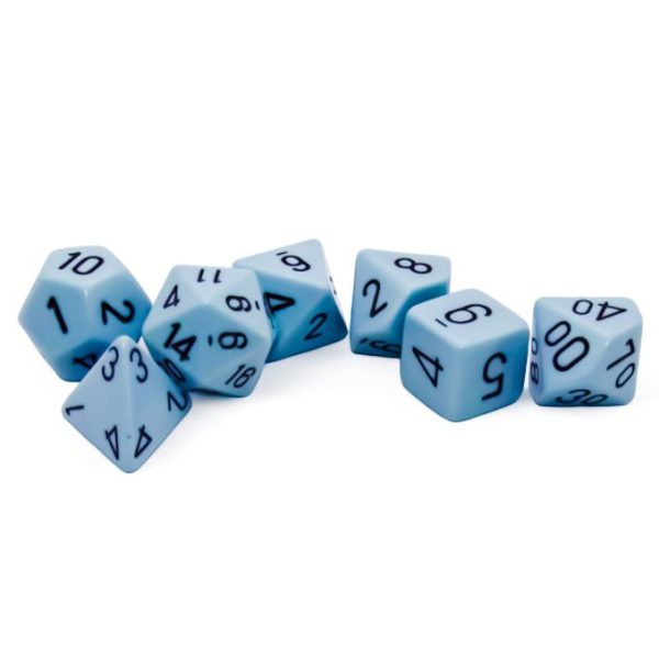 Chessex - 7 Piece - Opaque - Pastel Blue Black Discount