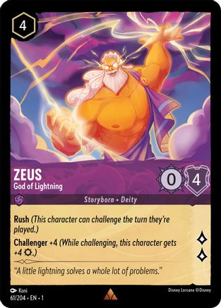 Zeus - God of Lightning (61 204) - The First Chapter Cold Foil [Rare] on Sale