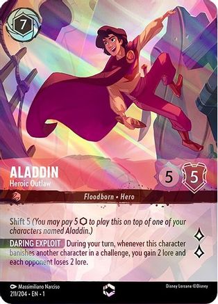 Aladdin - Heroic Outlaw (Enchanted) (211 204) - The First Chapter Holofoil [Enchanted] on Sale